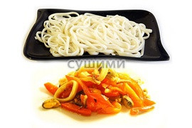 Лапша пшеничная с морепродуктами