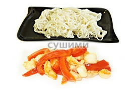 Лапша рисовая с креветками