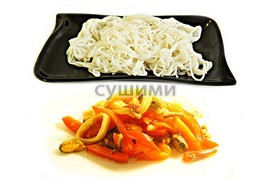Лапша рисовая с морепродуктами